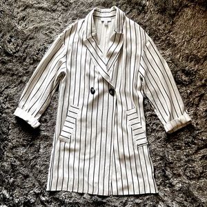 Topshop Striped Linen Duster Jacket